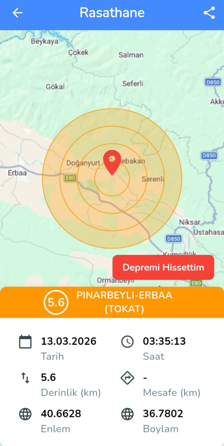 Tokat'da Oluşan Deprem Köyümüzde Hissedildi